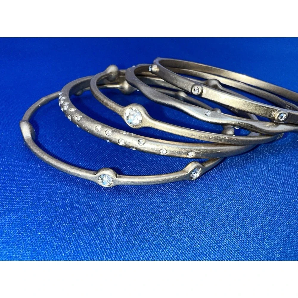Lia Sophia Jewelry For You Cut Crystals Set of 5 Bangle Bracelet in Gold RV$108